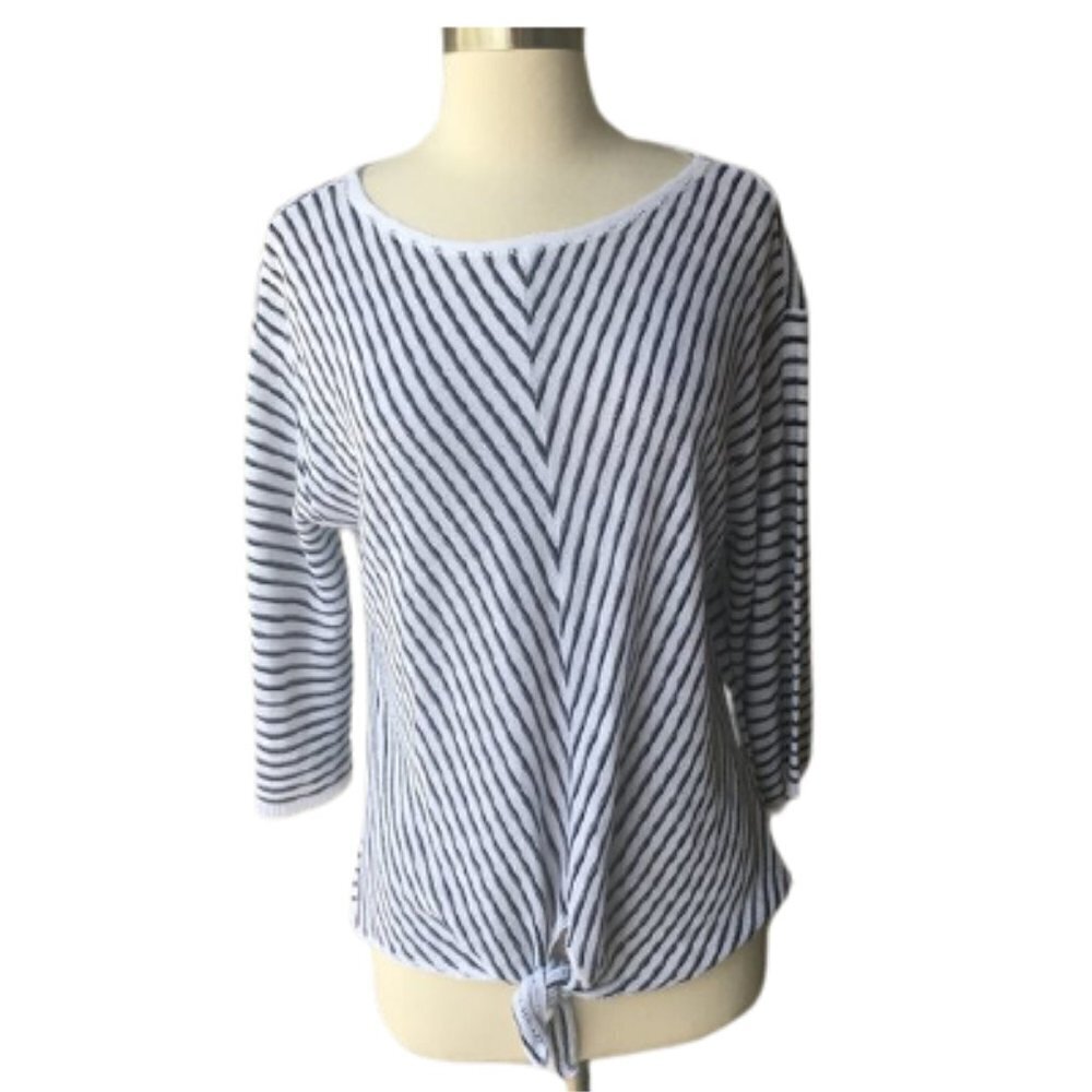 APT. 9 Tie Front Knit Top Lightweight 3/4 Sleeve M